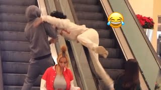 BEST ESCALATOR PRANKS WENT WRONG  TOUCHING HANDS ON THE ESCALATOR PRANK WENT WRONG [upl. by Bastien]