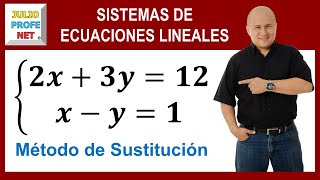 Sistemas de ecuaciones lineales 2×2 por sustitución  Ej 1 [upl. by Luelle]