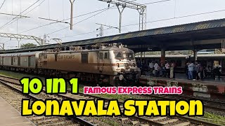 10 Express Trains Passing Through Lonavala  Incredible Indian Railways [upl. by Gena]