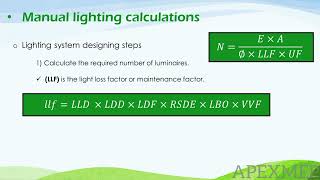 MANUAL LIGHTING CALCULATION FOR INDOOR  ELECTRICAL POWER DISTRIBUTION  APEXMEP SOLUTIONS [upl. by Esertal]