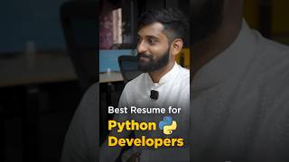 Python Developer Resume Structure Shorts Simplilearn [upl. by Rickart]