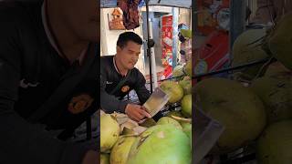 Cambodian young mans amazing coconut cutting method [upl. by Crane]