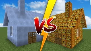 MAISON CITROUILLE VS MAISON GLACE  Minecraft DÉFI [upl. by Anihcak]