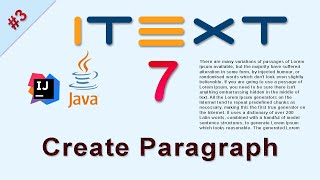 3 Create Paragraph  iText Java Tutorial [upl. by Secnirp]