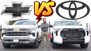 2024 Chevy Silverado vs 2024 Toyota Tundra Does Japan Build A Better Truck [upl. by Burgess]