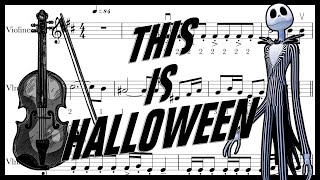 THIS IS HALLOWEEN partitura violín partitura violino  violin sheet  easy violin sheet [upl. by Hudis44]