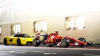 NEW Ferrari LaFerrari Aperta and Ferrari F1 car on the ROAD in Knightsbridge [upl. by Emanuela]