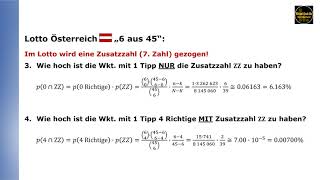 Stochastik Gewinnchancen im österreichischen Lotto quot6 aus 45quot [upl. by Westley]