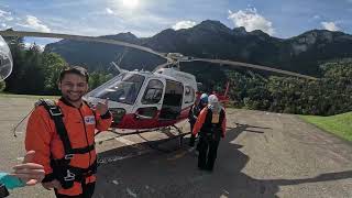 Skydiving Free Fall From Helicopter Over Interlaken in 4K  Experience Original Wind amp Chopper Sound [upl. by Odlavu]