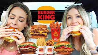 Burger King Mukbang  NEW Spicy Chicken Fries Classic Melt  trying a Whopper for the FIRST time [upl. by Nohsid]