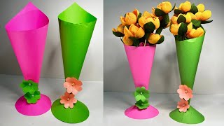 How to make flower in a vase DIY at home [upl. by Nichani]