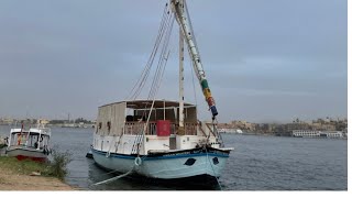 Viewing traditional sailboats in river Nile in Egypt Authentic Lateen rigged craft [upl. by Etezzil]