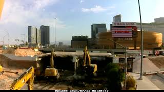 Time lapse of Tropicana Ave bridge demolition [upl. by Aleetha]