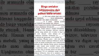 Evli vaxtı alınan evinmənzilin bölünməsinə dair iddia ərizsə ərarvad hüquq pulsuz iddiaərizəsi [upl. by Mahseh]