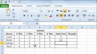 Como fazer boletim escolar no excel  part 1 [upl. by Jillane]