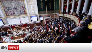 Non  French MPs disrupt pension bill by singing the national anthem [upl. by Rehpoitsirhc]