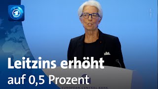 Euroraum EZB erhöht Leitzins deutlich auf 05 Prozent [upl. by Redford]