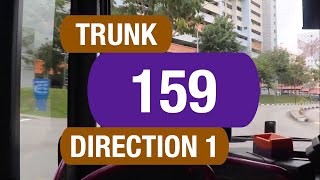 SBS Transit Trunk 159 Direction 1  Bus Service Route Visual [upl. by Othilia829]