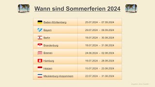 Wann sind Sommerferien 2024 [upl. by Nnaael]