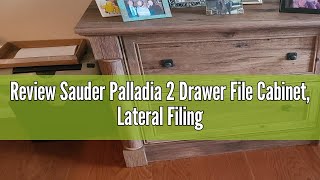 Review Sauder Palladia 2 Drawer File Cabinet Lateral Filing Cabinets for Home Office Hanging File [upl. by Bronny]