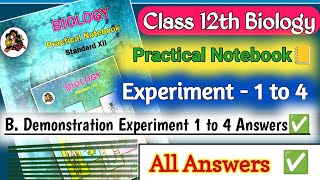 12th Biology Practical book Experiment 1 to 4 Answers B Demonstration  Bio HSC Practicals Answers✅ [upl. by Mccready26]