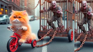 🧟ZOMBIE APOCALYPSE 😿CUTE CAT STORY cute cat survival zombiesurvival shorts [upl. by Alithea]