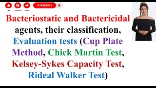 Bacteriostatic and Bactericidal agents their classification Evaluation tests BPharma 3rd Sem [upl. by Laeria]