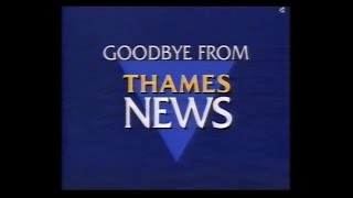 Thames Continuity amp Adverts  Thames News Final Edition  New Years Eve 1992 [upl. by Aissila]