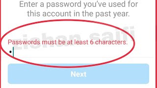 Instagram Fix Password must be at least 6 characters Problem in Previous Password [upl. by Naujled]