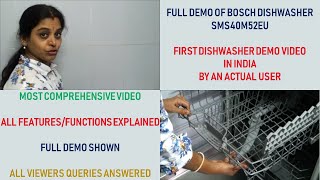 Full demo of Bosch dishwasher SMS40M52EU [upl. by Acirat]