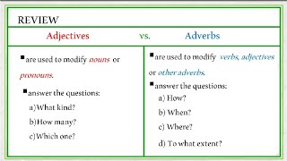 Difference Between Adjective and Adverb [upl. by Nylirek]