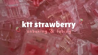 KTT Strawberry Switches  Unboxing amp Tub Lubing  before amp after sound test [upl. by Codie]