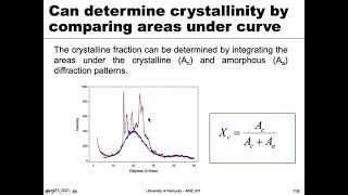 MSE 201 S21 Lecture 31  Module 2  Measuring Polymer Crystallinity [upl. by Aratas]