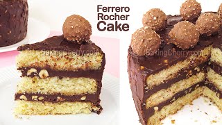 Ferrero Rocher CAKE Recipe Fluffy and Delicious Nutella Chocolate Cake  Dessert  Baking Cherry [upl. by Aivin]