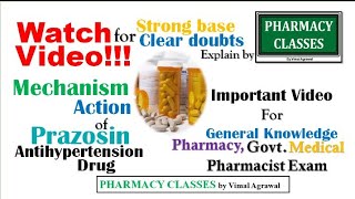 Prazosin mechanism action of prazosin important video for Pharmacy students antihypertensive drug [upl. by Amy]