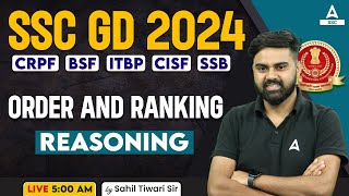 SSC GD 2024  SSC GD Reasoning Class By Sahil Tiwari  SSC GD Reasoning Order and Ranking [upl. by Nosneh343]