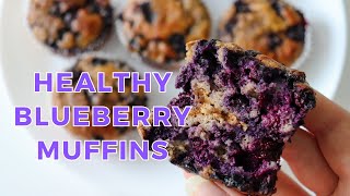 Healthy Blueberry Muffins  Gluten free Refined Sugar free amp Dairy free [upl. by Yrret]