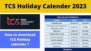 How to download TCS Holiday List 2023  Complete Navigation  Easy Steps  Flexi Leaves  TCS [upl. by Dutch]