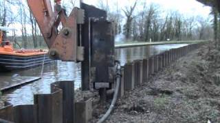 Backdriving sheet piles using a BSP 700 [upl. by Ruelu905]