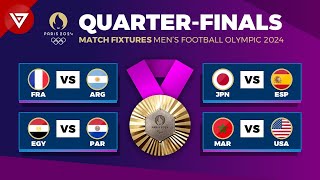 🟣 Quarter Finals Fixtures OLYMPIC PARIS 2024 MENS FOOTBALL  Match Schedule QuarterFinals [upl. by Asoral]