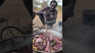 So delicious natural Soup cooked by bushmen middle of nowhere ‼️😲😋 Dont miss this lunch foodlover [upl. by Meakem267]