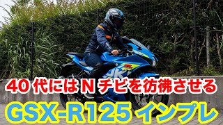 GSXR125 ABS 試乗インプレッション 足つき 燃費 加速性能など GSXS125のフルカウル仕様 40代にはNSR5080 NS1を彷彿させる [upl. by Tenahs]