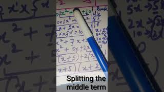 Splitting the middle term maths shortvideo [upl. by Ordway]