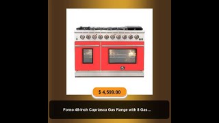 Forno 48Inch Capriasca Gas Range with 8 Gas Burners and Convection Oven in Stainless Steel with [upl. by Thirzi]