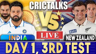 Live IND Vs NZ Day 1  3rd Test  Live Scores amp Commentary  India vs New Zealand  Last 20 [upl. by Greabe8]