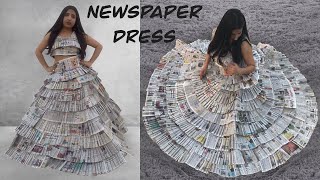 DIY  I Made a Newspaper Dress   Palak Bansal [upl. by Wojak]