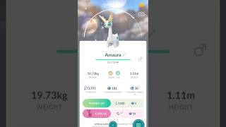 Evolving A Shiny Amaura Into A Aurorus In Pokemon Go pokemon pokemongo [upl. by Nnylarej]