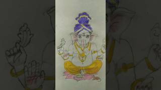 Ganesh ji drawing with pencil colour ganesh chaturthi shorts [upl. by Benson]