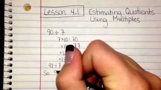 GoMath Lesson 41 Estimating Quotients Using Multiples [upl. by Akitnahs]