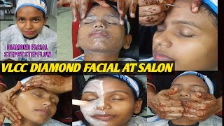 VLCC DIAMOND FACIAL Kit Step by Step Demo amp Review facial for beautiful glowing skin  pimple face [upl. by Jeffy]